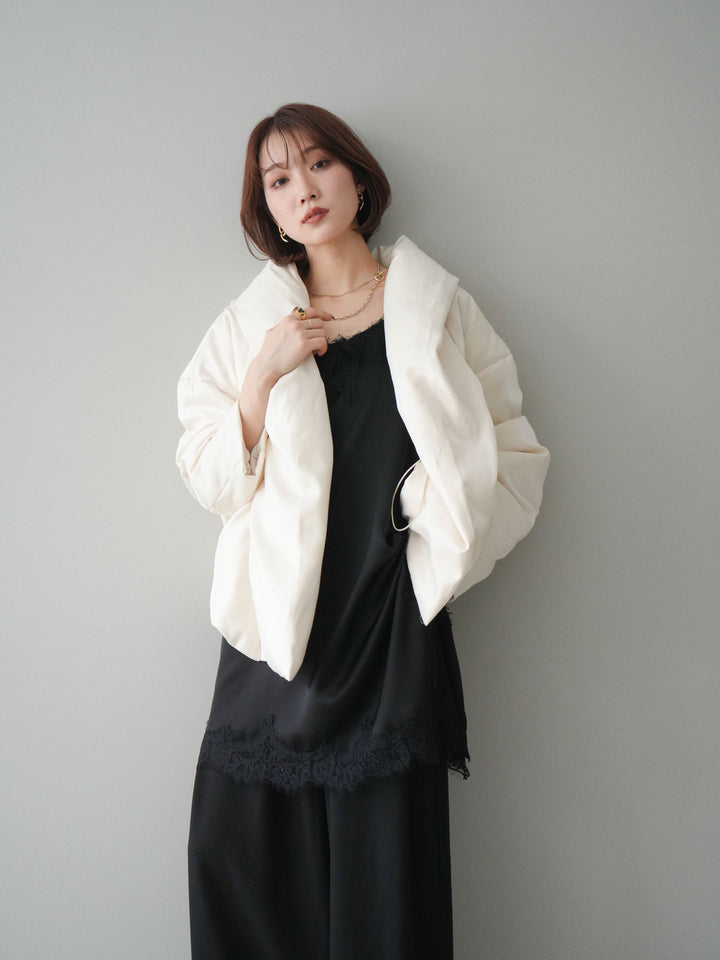 [20%オフ]シャイニーアシンメトリーダウンジャケット/offwhite