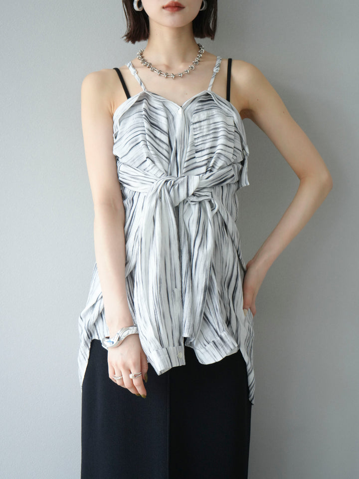 [予約]マルチWAYニュアンス柄オーバーシャツ/グレー