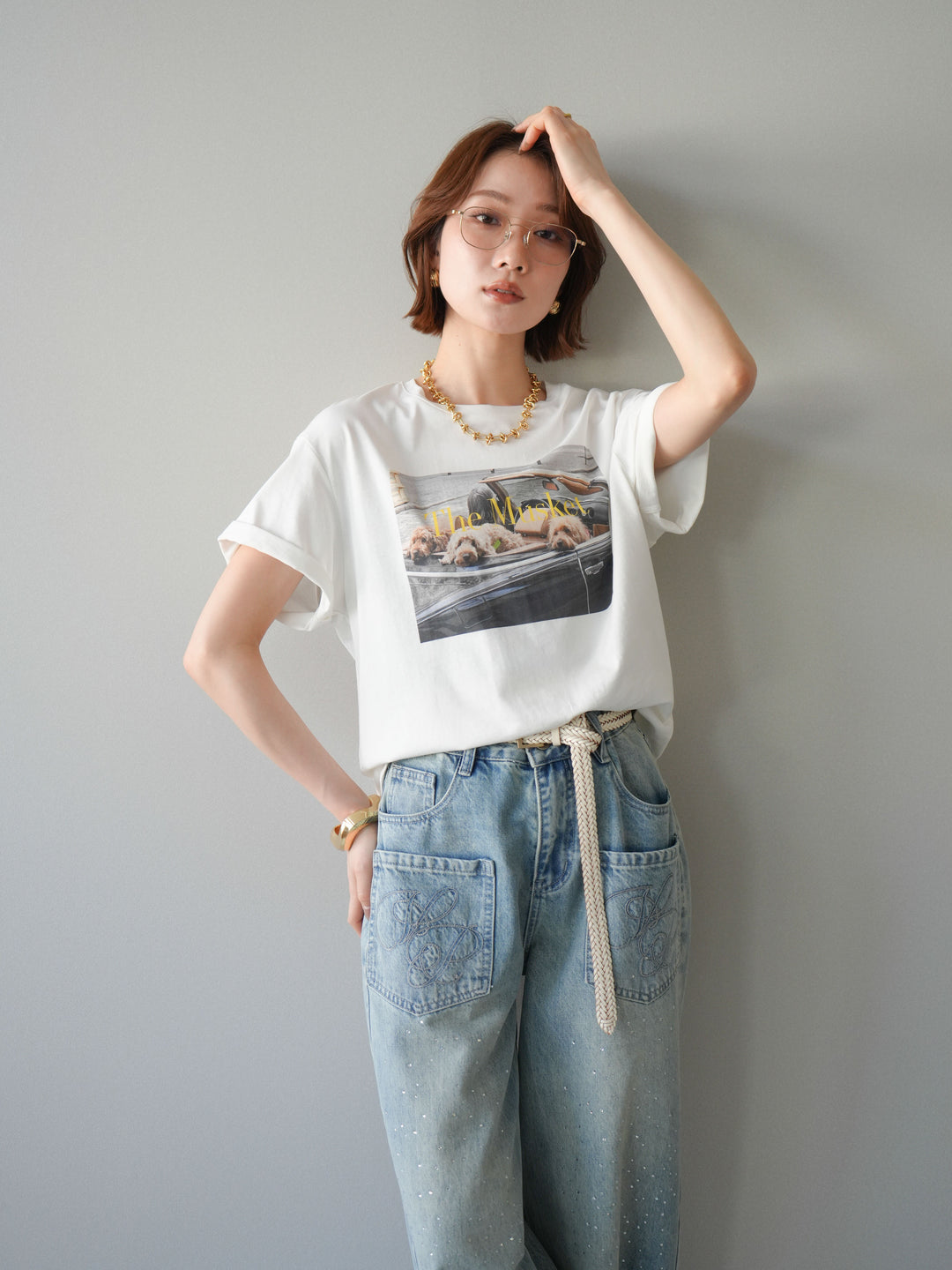 [予約]ドッグフォトTEE/white