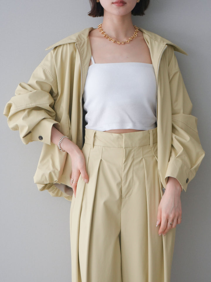 [予約]ウォッシャブルフェイクレザーバルーンジャケット/yellow