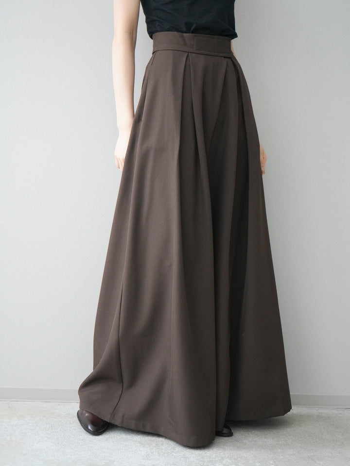 [予約]テープベルトタックバギーパンツ/brown