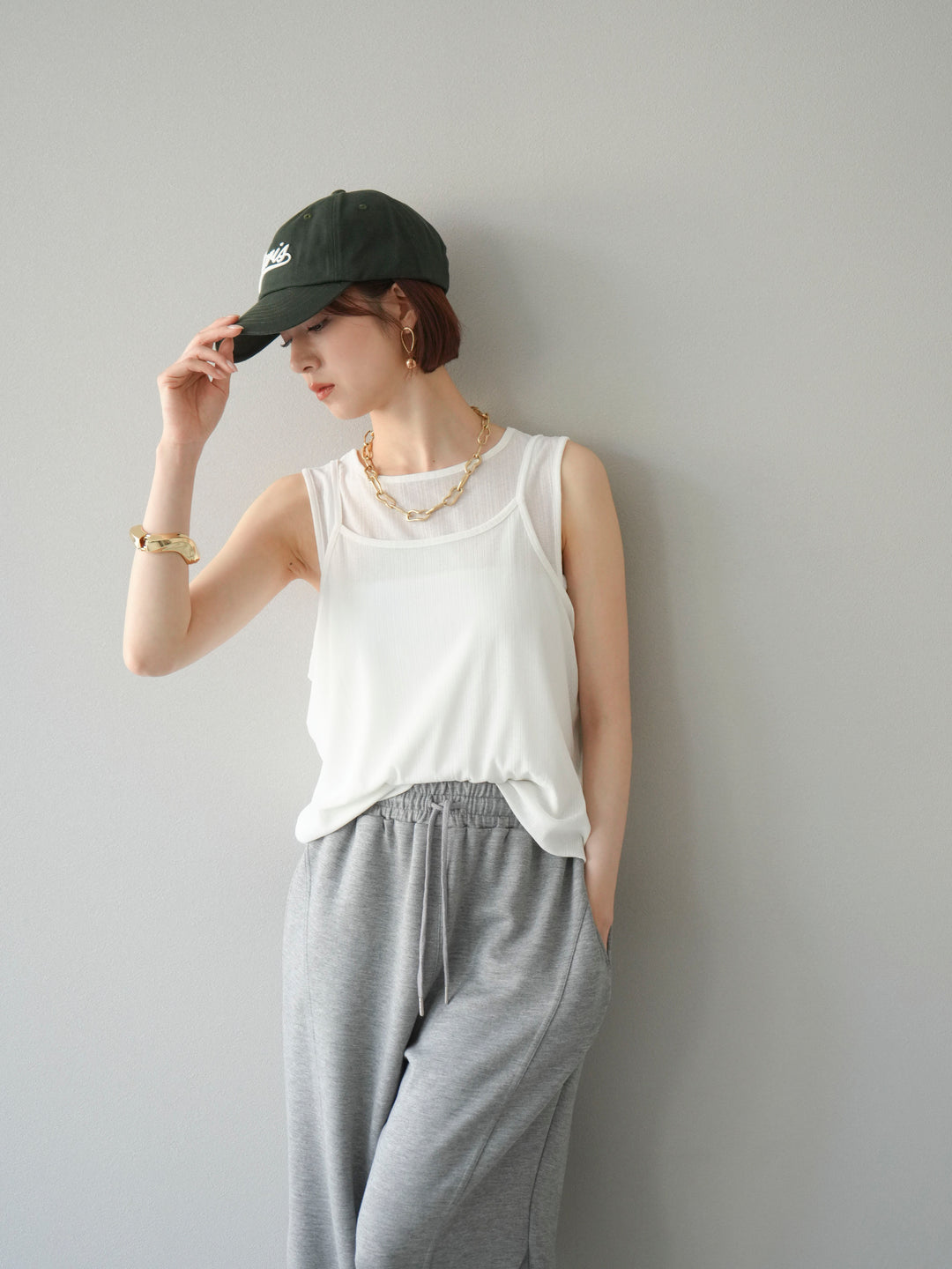 [預訂] Ice Touch 2WAY Design 吊帶背心/白色