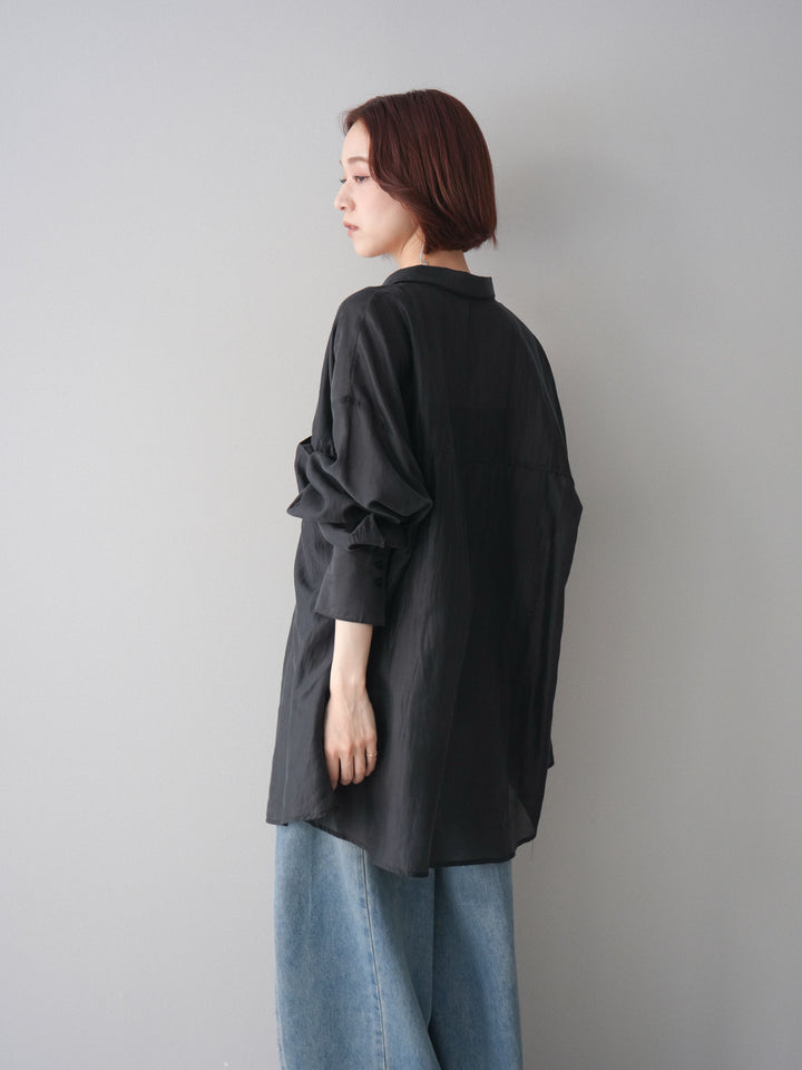 [予約]シアーオーバーシャツ/black