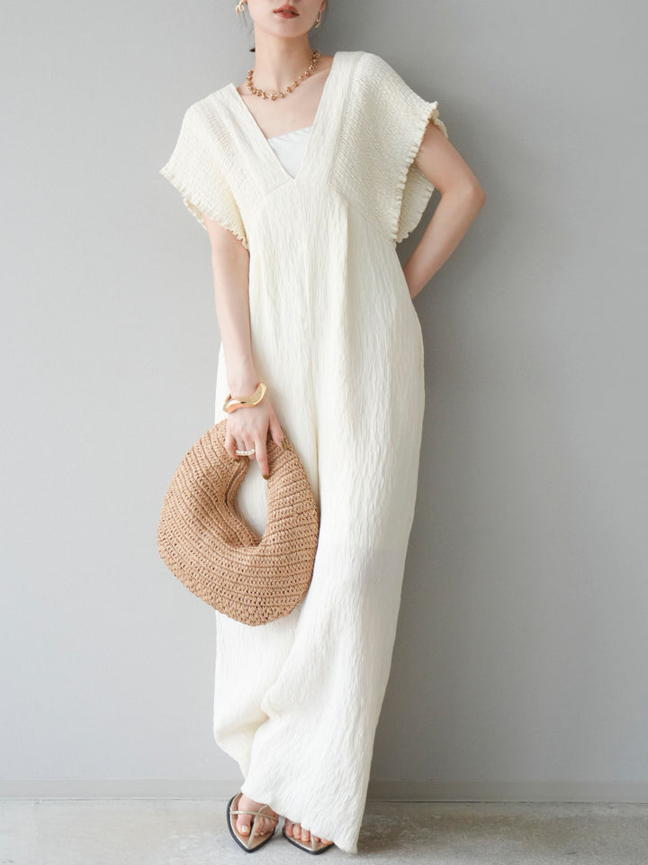 [SET]楊柳シャーリングサロペット+楊柳シャーリングサロペット(2set)