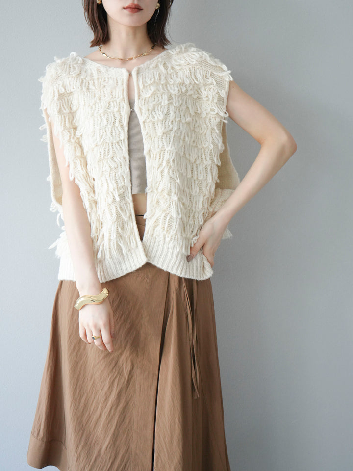 [予約]ループデザインベスト/アイボリー