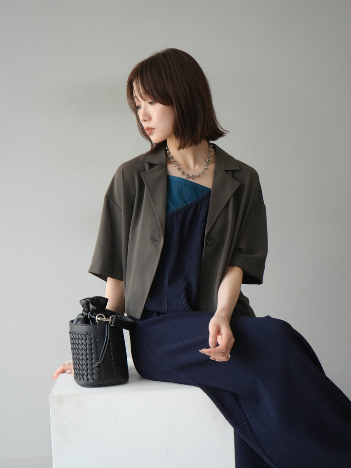 [予約]ハーフショートジャケット/チャコール