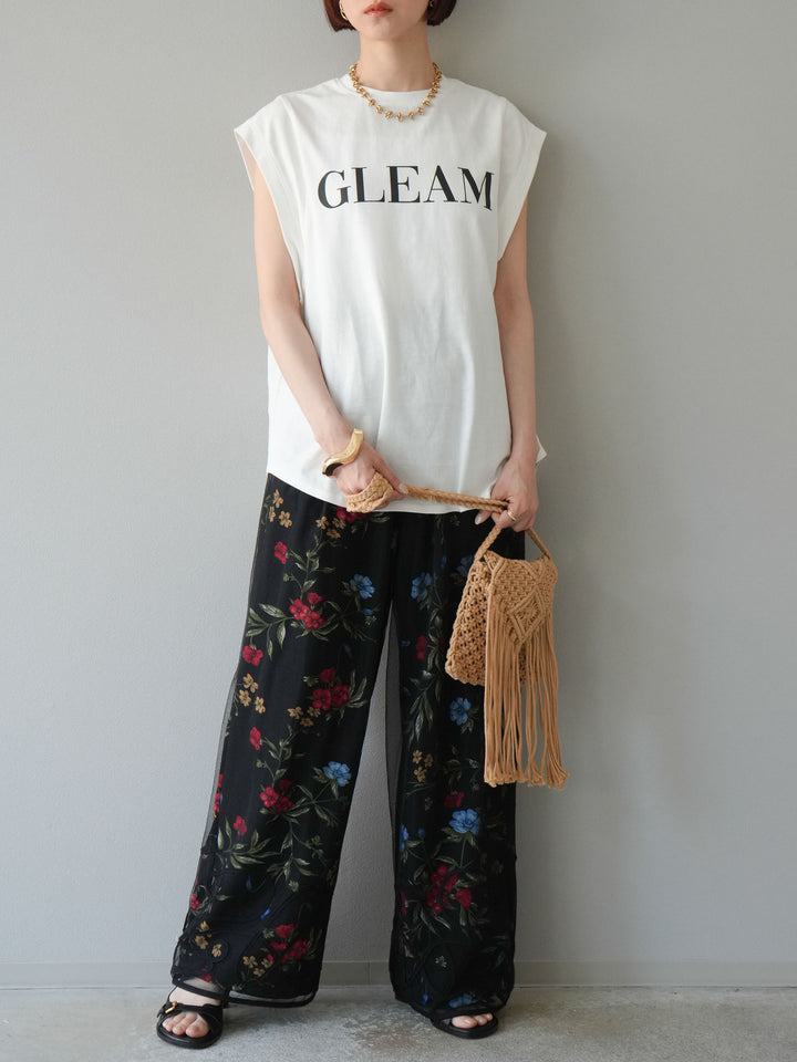 [預訂] 後標logo印花美國棉質T卹/米白色