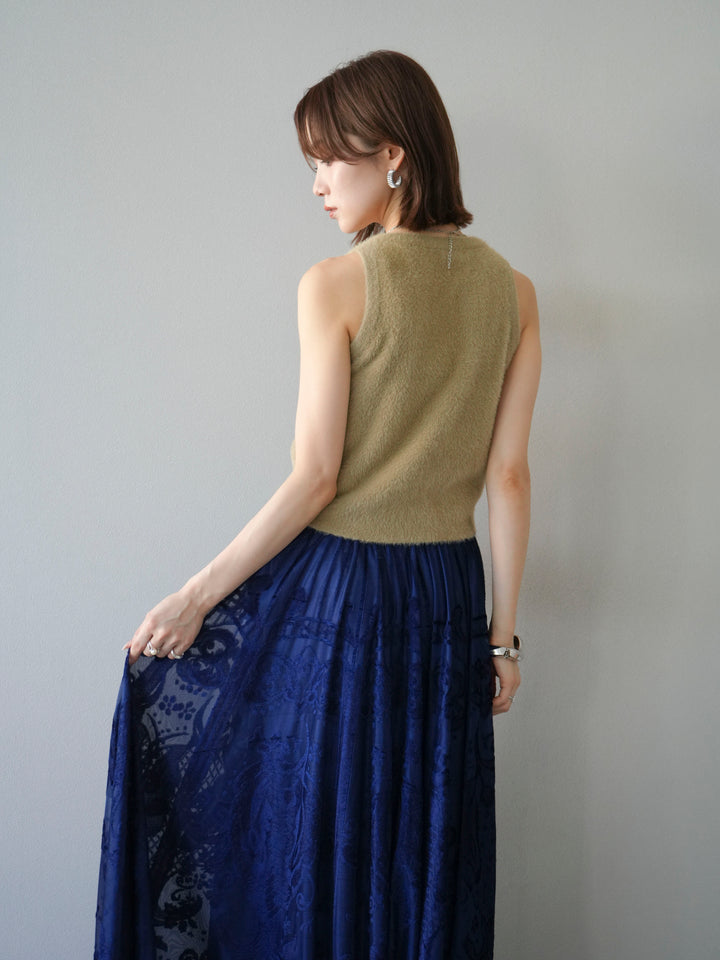 [予約]シャギーニットタンクトップ/ベージュ