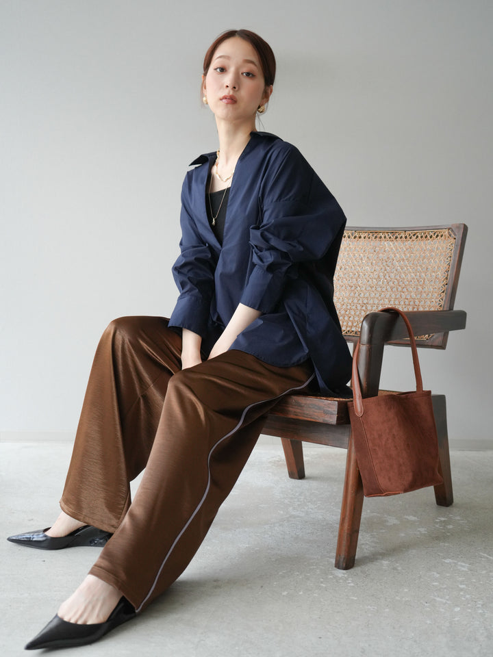 [予約]ブロードディープスキッパーブラウス/ネイビー