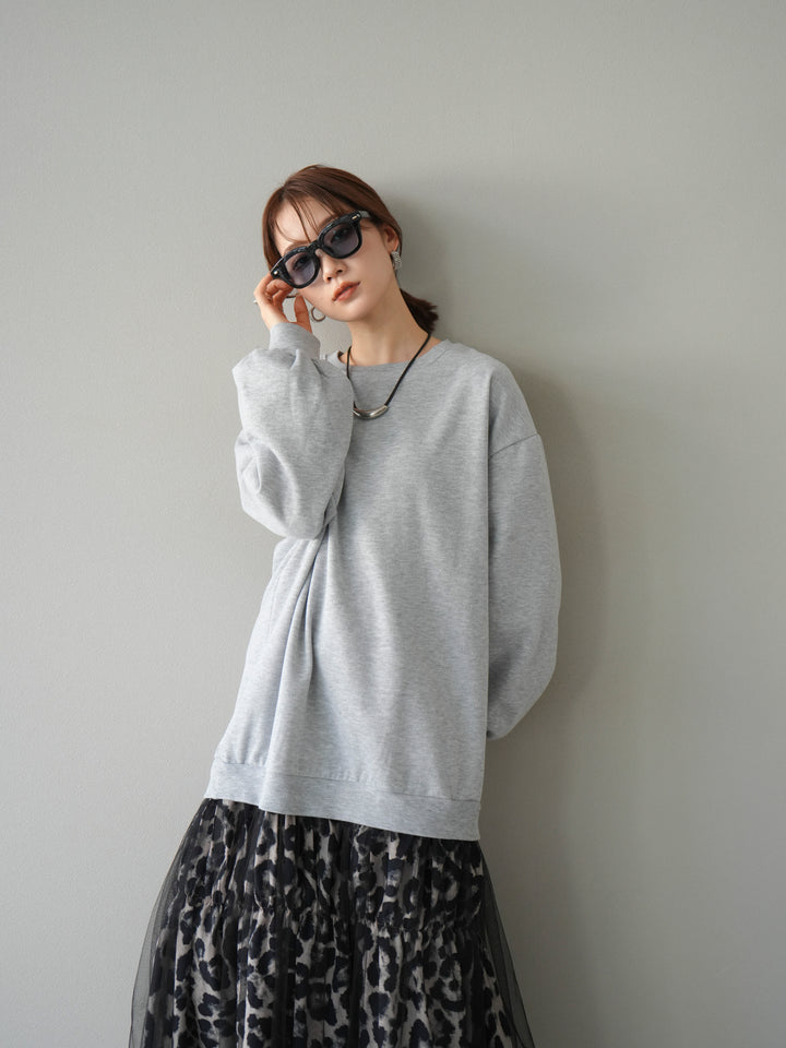 [予約]スウェットドッキングアニマル柄レイヤードワンピース/グレー