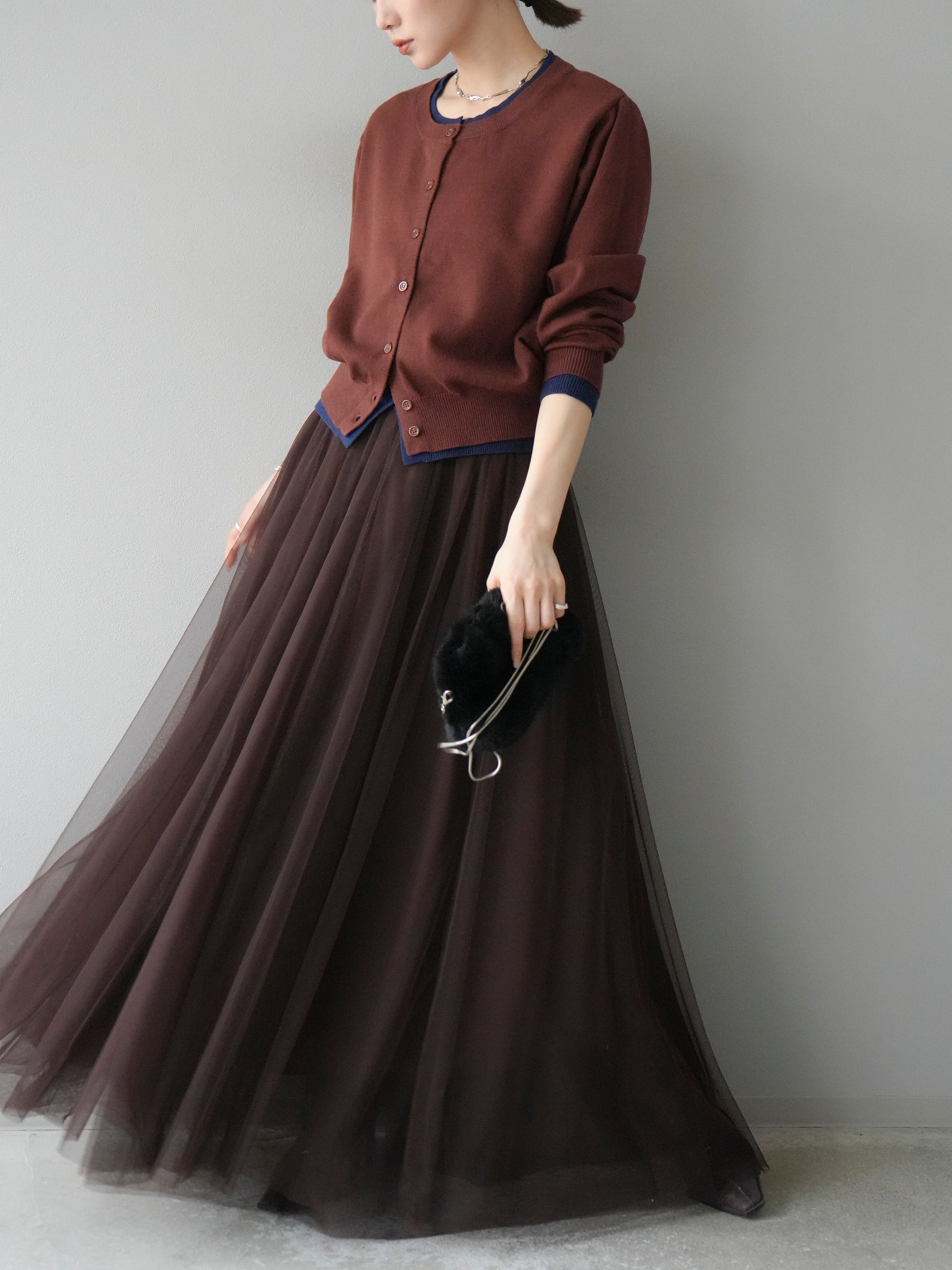 PLEATS PLEASE レイヤードカラーカーディガン　茶色　ブラウン PLEATS PLEASE ISSEY MIYAKE（カーディガン）のフリマアイテム一覧