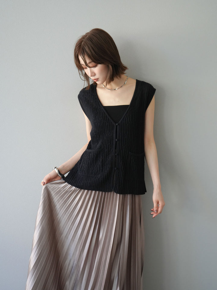 [預購] 波夏針織背心/黑色