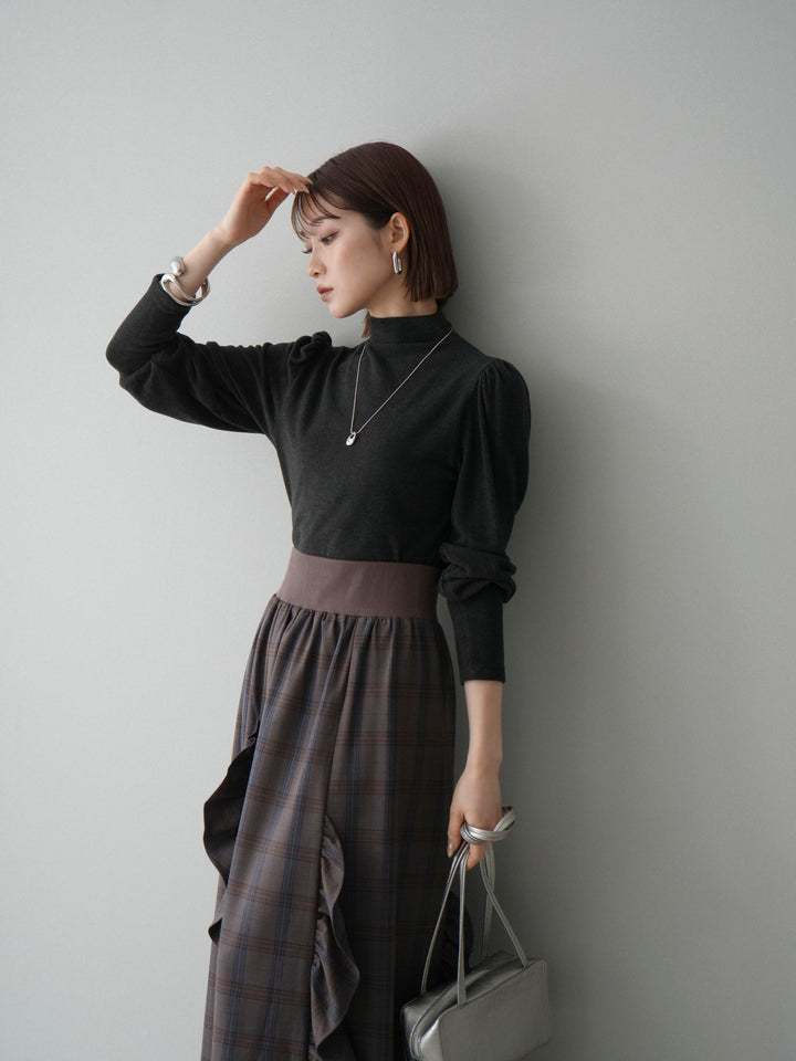 [SET]プチネックパワーショルダー起毛トップス+プチネックパワーショルダー起毛トップス(2set)