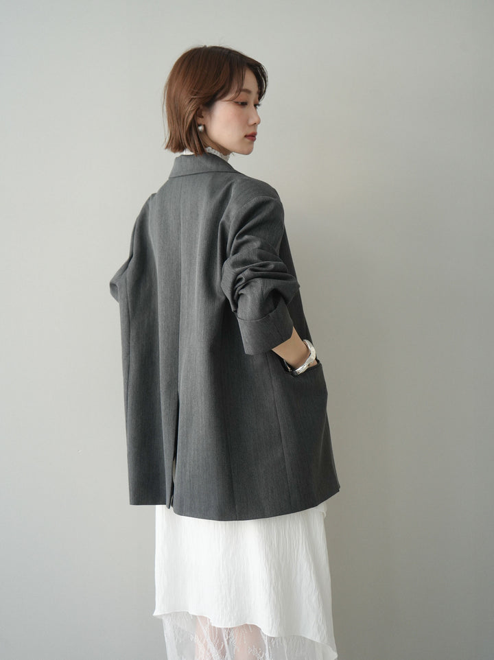 [予約]レース切替アシンメトリーワンピース/white