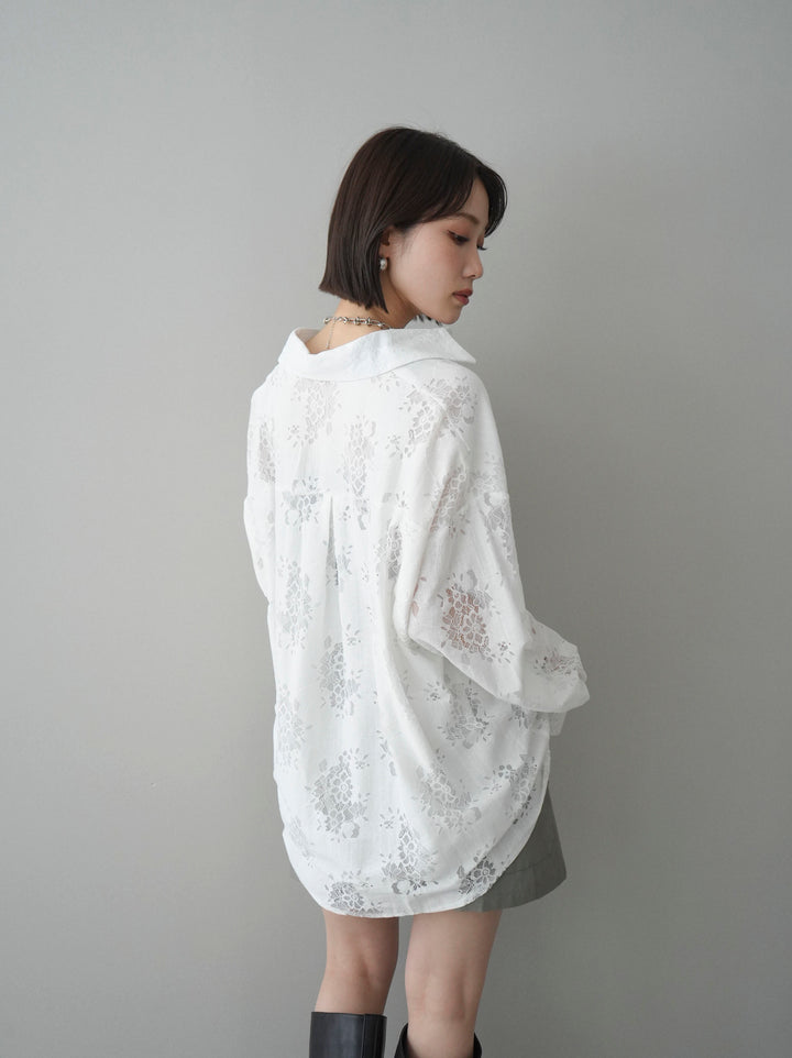 [SET]ジャガードレースオーバーシャツ+選べるアクセセット(2set)