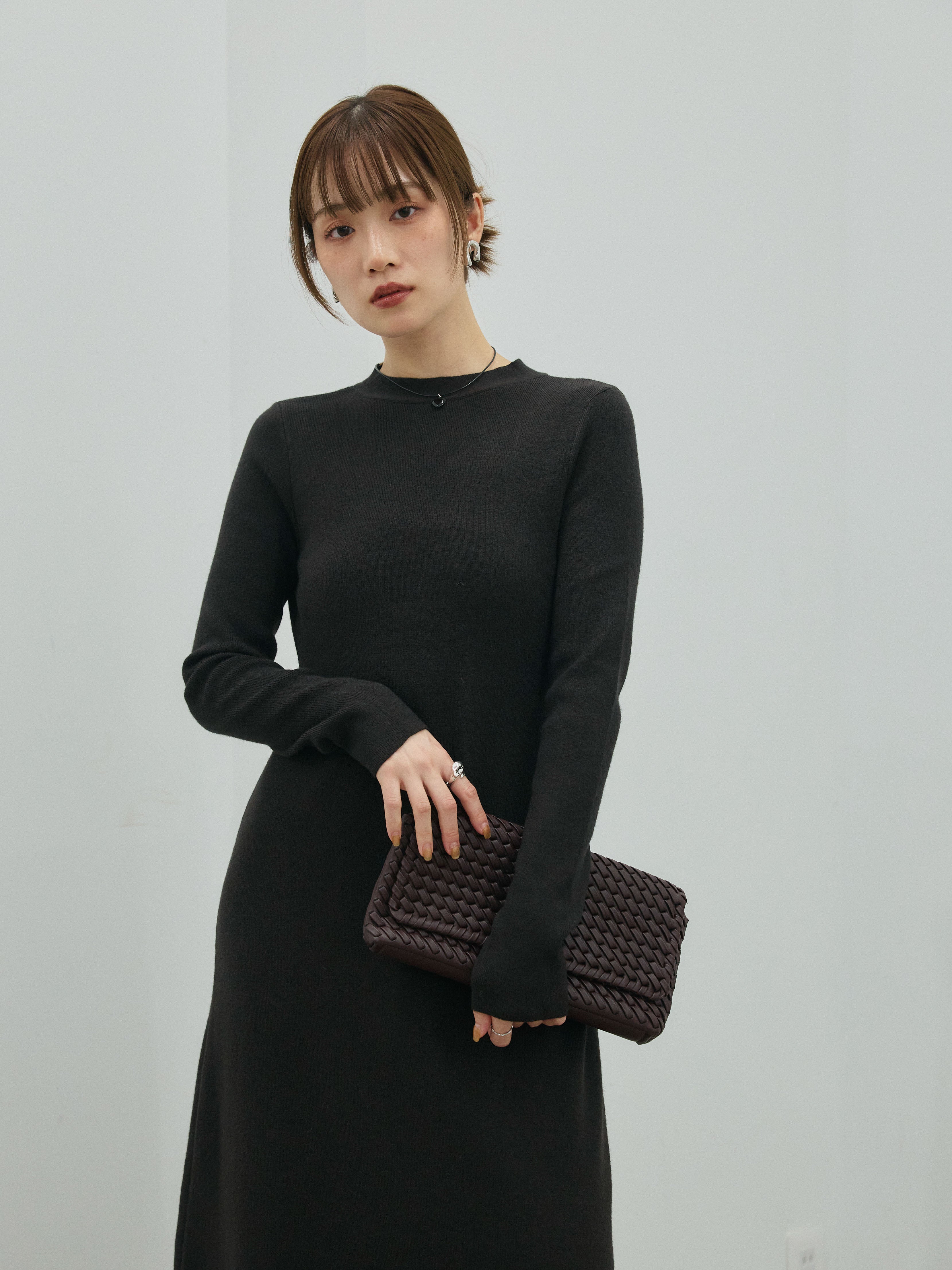 Allure】[SET]バックオープンニットワンピース+バックオープンニット