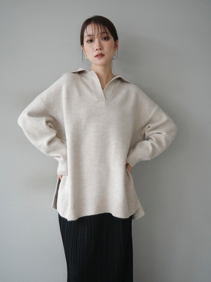 [SET]スキッパーオーバーニットプルオーバー+選べるアクセセット(2set)