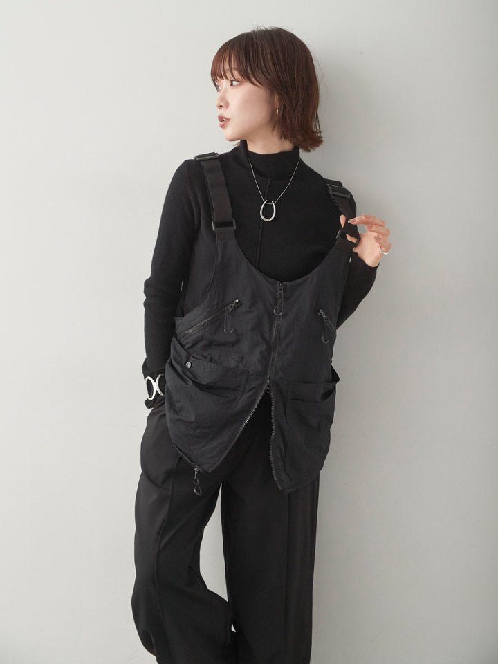 [SET]2wayバッグベスト+2wayデザインドレープパンツ(2set)