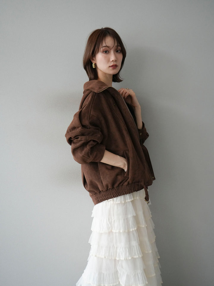 [予約]スエードライダースジャケット/ブラウン