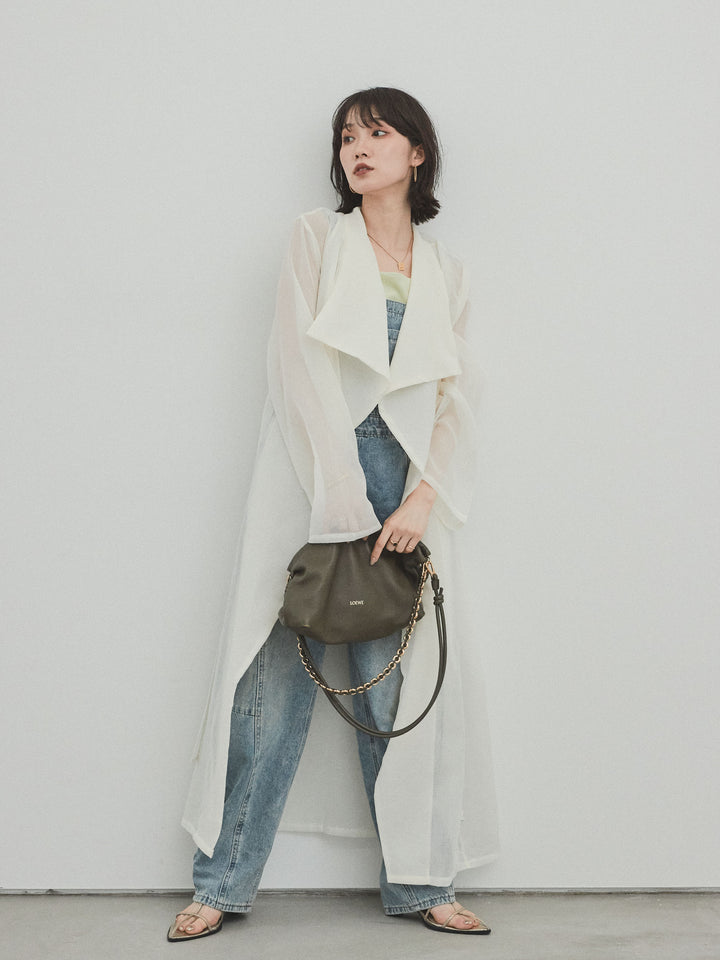 [予約]シアーロングジャケット/アイボリー