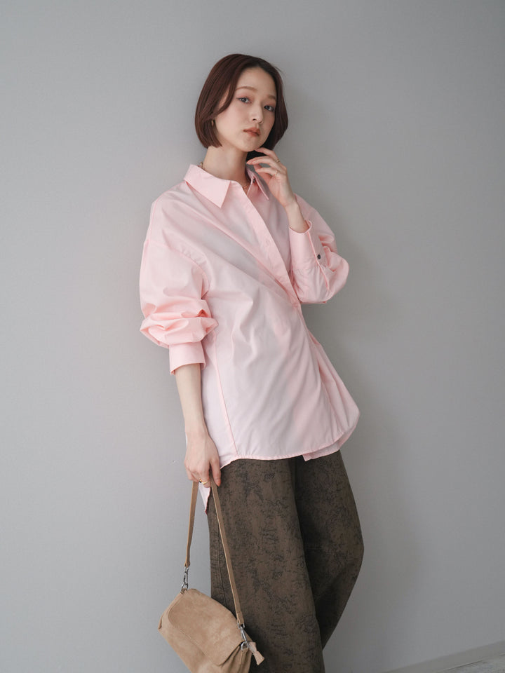 [予約]2wayベージックルーズシャツ/pink