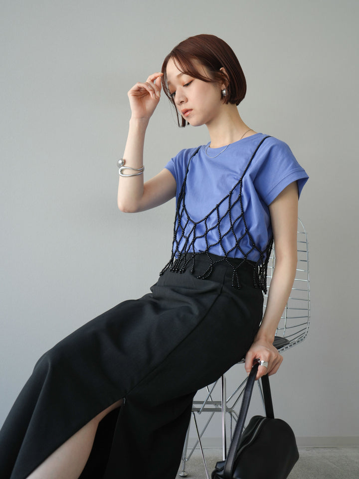 [予約]ビーズビスチェ/チャコール