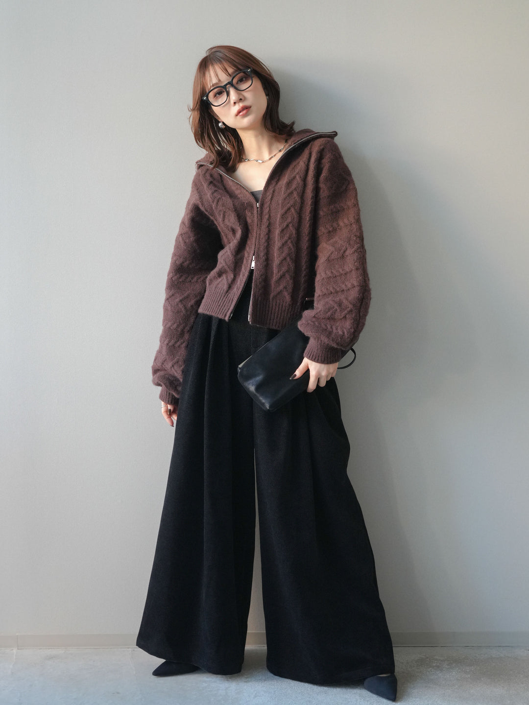 [SET]ベルトデザインループコールテンワイドパンツ(ベルト付き)+ベルトデザインループコールテンワイドパンツ(ベルト付き)(2set)