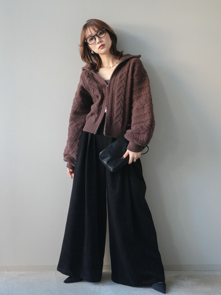 [SET]ベルトデザインループコールテンワイドパンツ(ベルト付き)+ベルトデザインループコールテンワイドパンツ(ベルト付き)(2set)