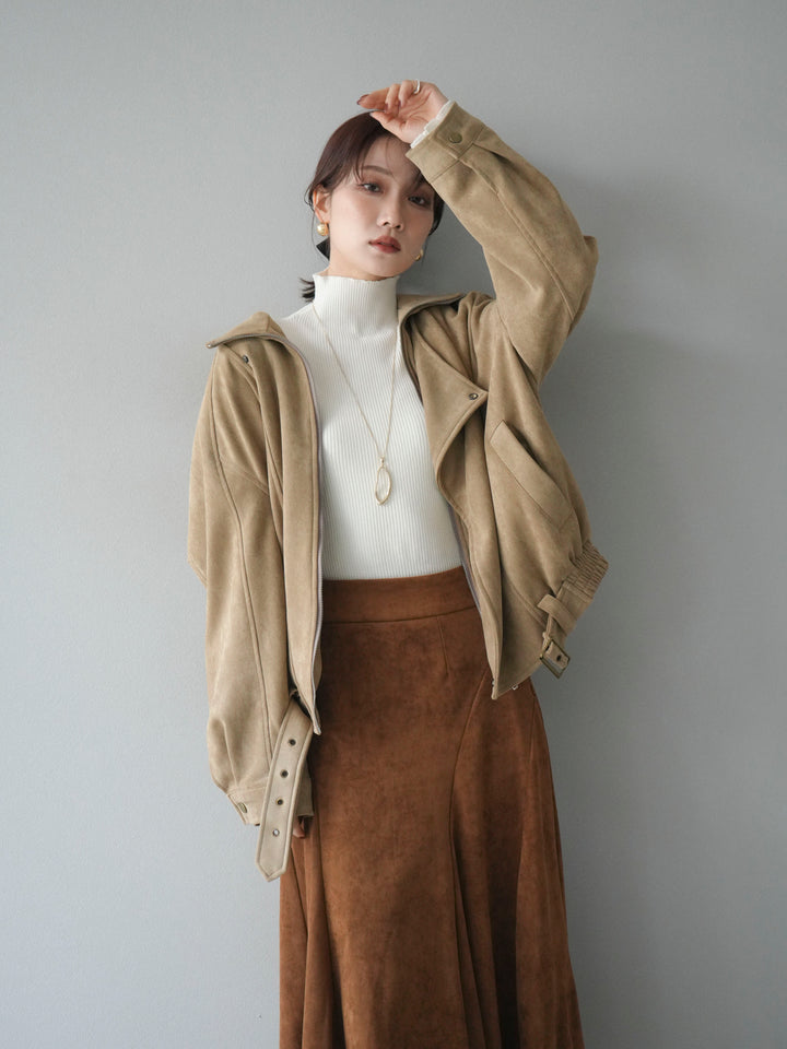 [予約]スエードライダースミドルジャケット/beige
