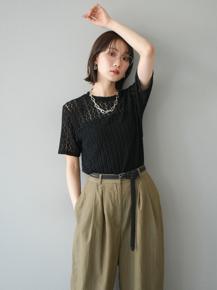 [SET]カットレースTシャツ+選べるアクセセット(2set)