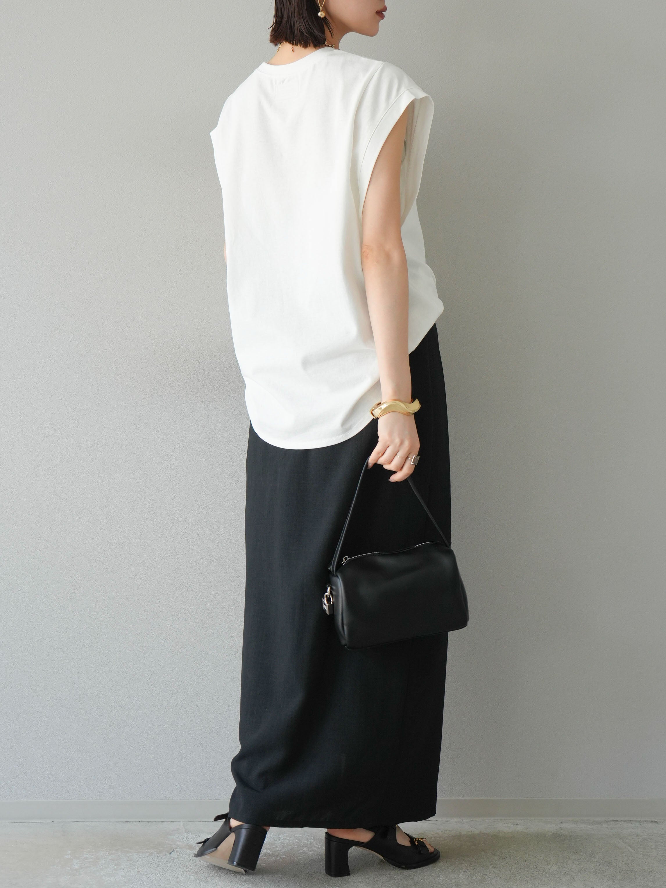 予約]リネンライクZIPスリットタイトスカート/ブラック – Lumier