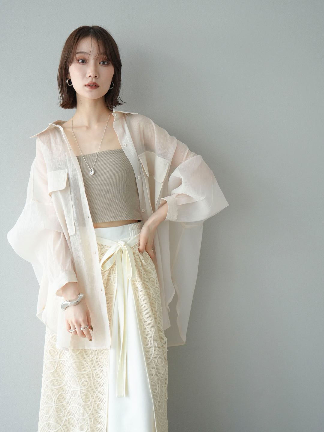 [予約]BIGポケットオーバーシアーシャツ/ホワイト