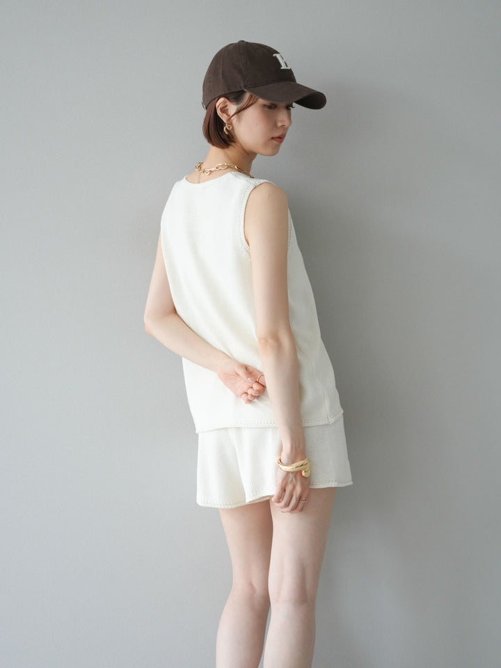 [SET]ニットベスト＆ショートパンツSET UP(2set)