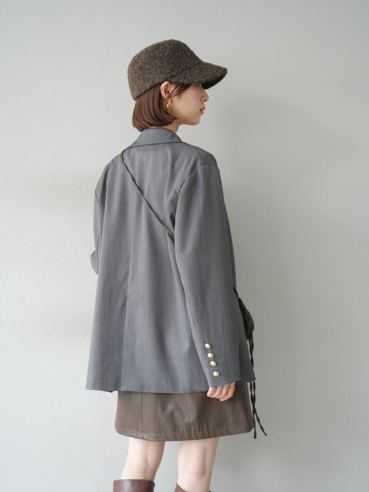 [予約]ウールタッチキャスケット/ブラック