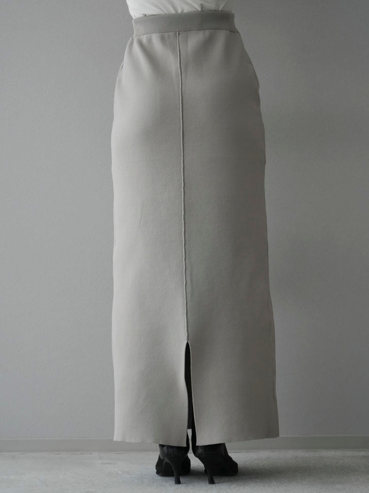 [Pre-order] Pocket design Milan rib knit skirt/greige