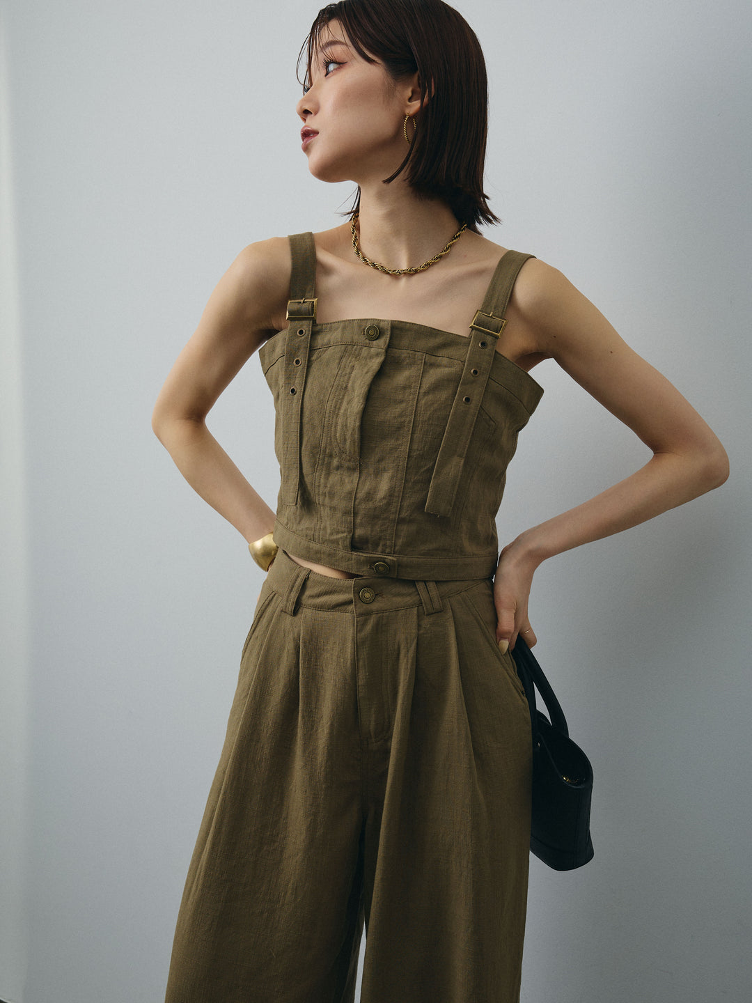 [SET]リネンライクビスチェ＆ワイドパンツSET UP+リネンライクビスチェ＆ワイドパンツSET UP(2set)