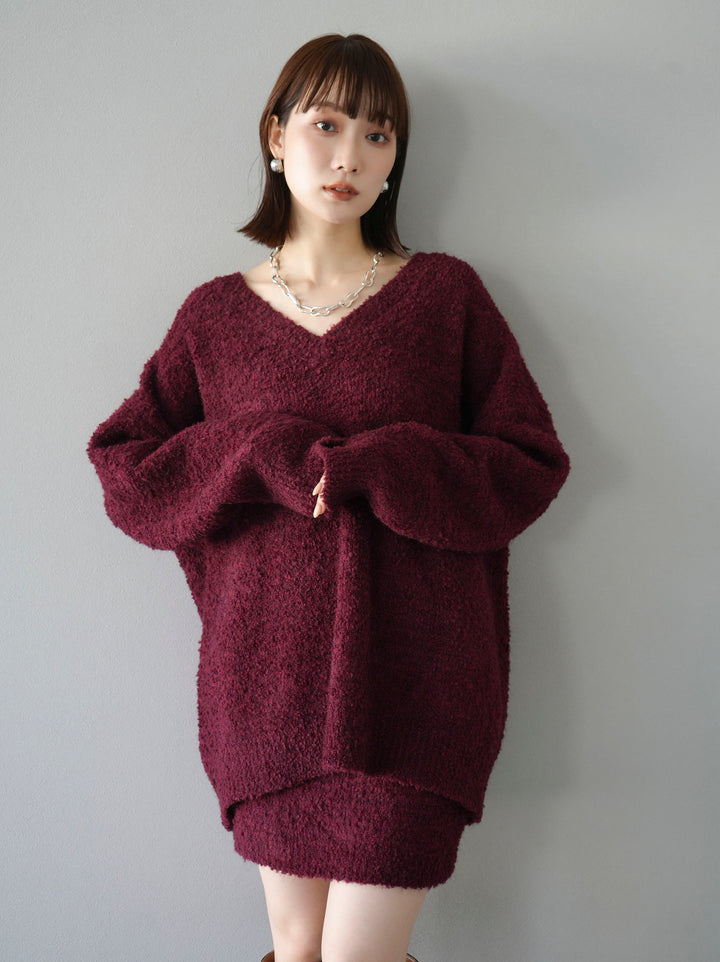 [SET] 橢圓針織衫 & 迷你裙 SET UP