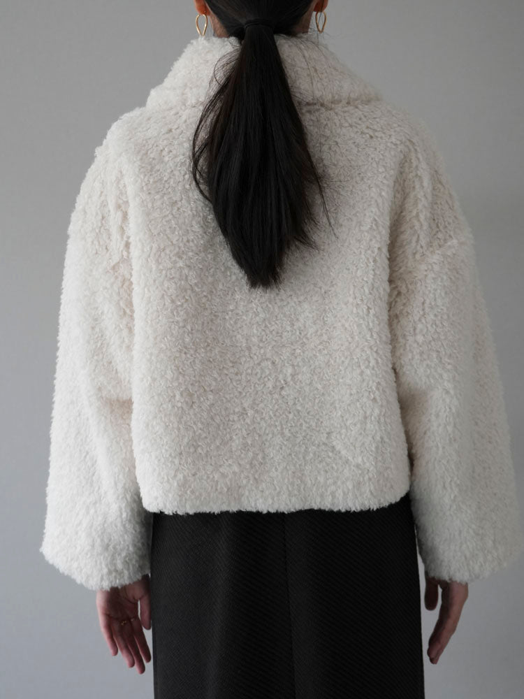 [Pre-order] Faux fur short jacket/off-white