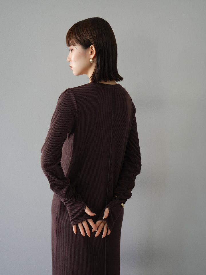 [SET] 鏤空羅紋長袖洋裝+可選配件套裝（2套）