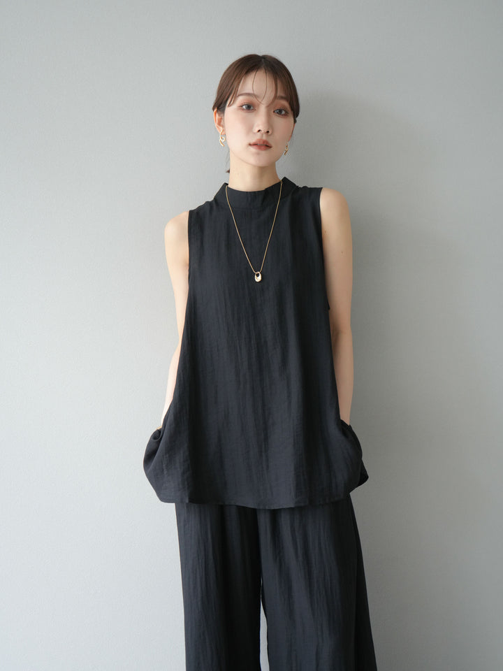 [SET]ホルターネックバックスリットブラウス＆スーパーワイドパンツSET UP(2set)