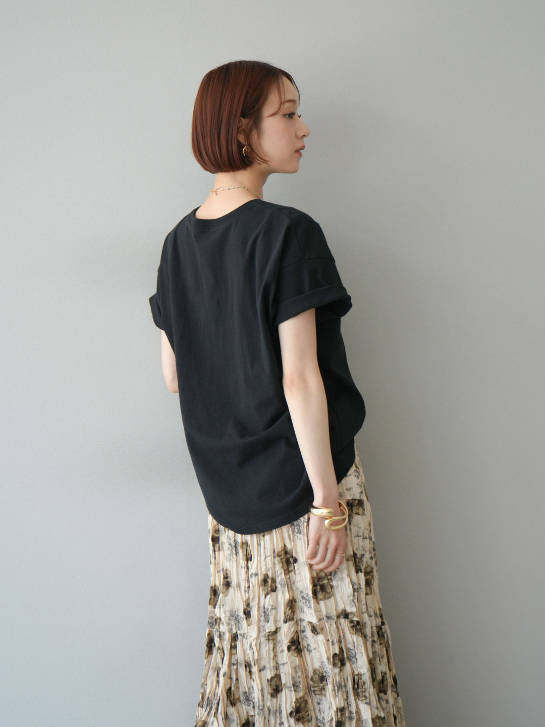 [SET]ネオンロゴコラージュフォトプリントオーバーTシャツ+フラワーワッシャーロングスカート(2set)