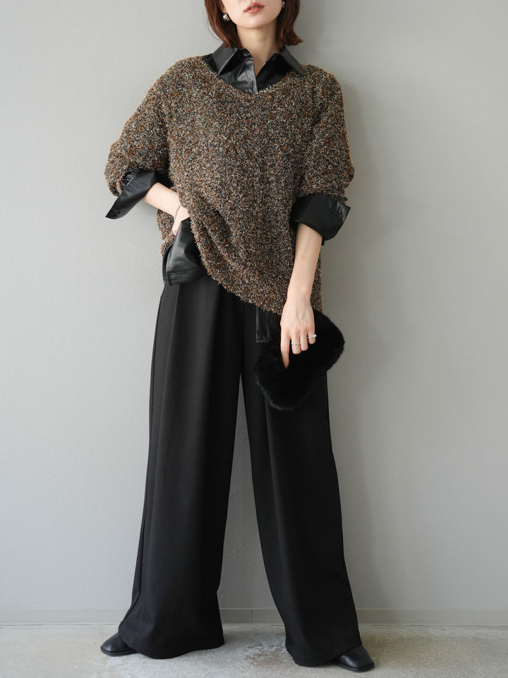 [予約]フェイクレザーシャツ/ブラック