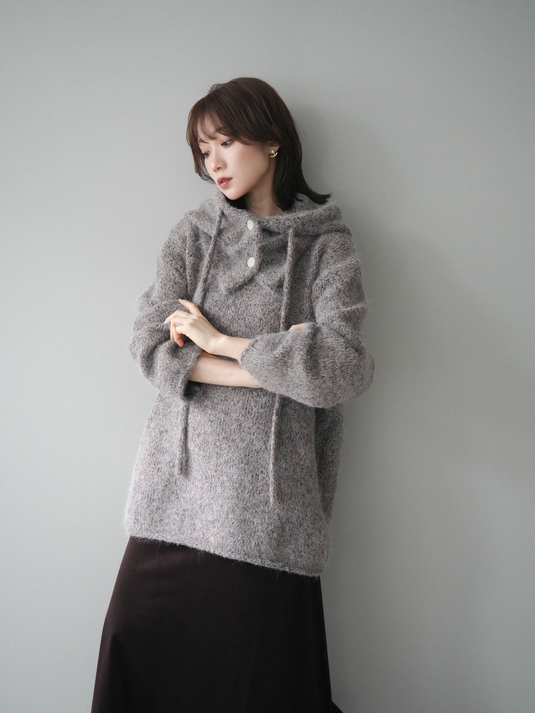 [予約]バラクラバSETニットプルオーバー/brown