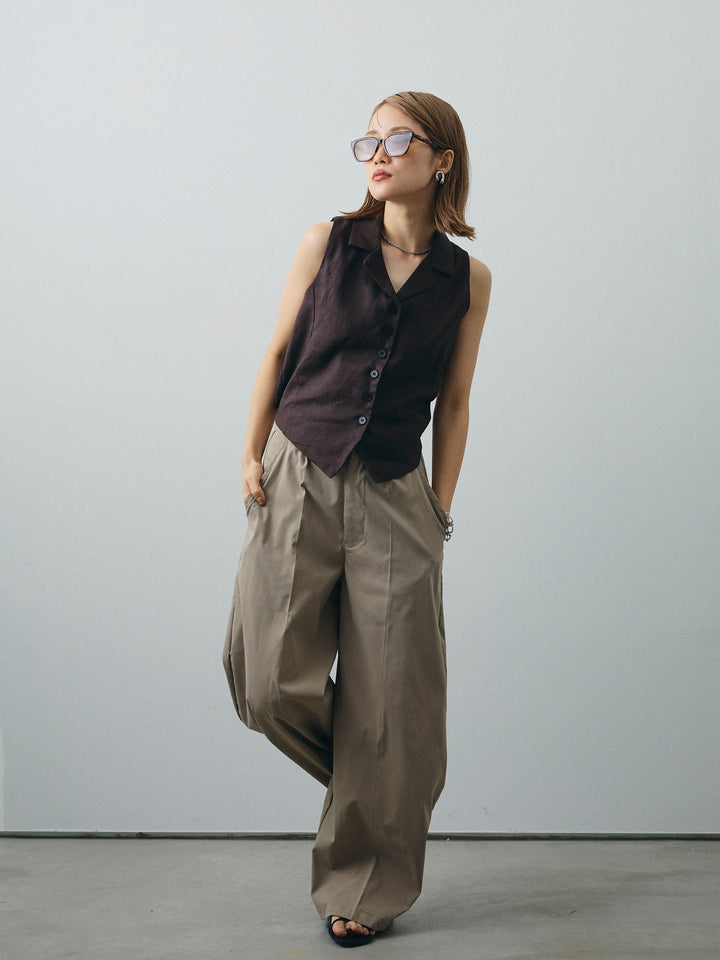 [予約]コクーンワイドチノパンツ/グレージュ