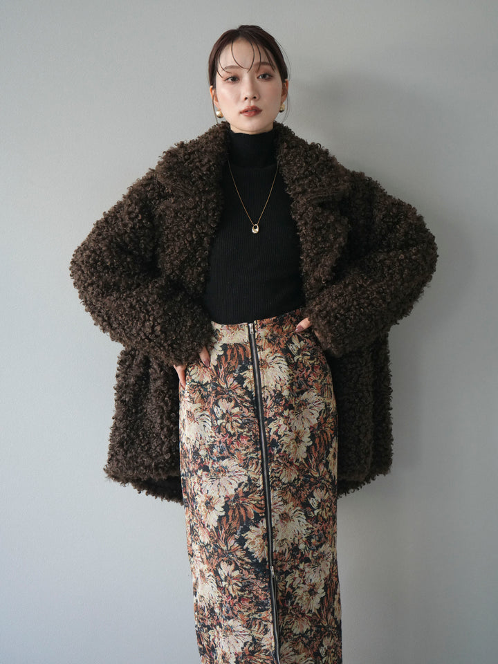 [予約]プードルファーダブルミドルコート/brown