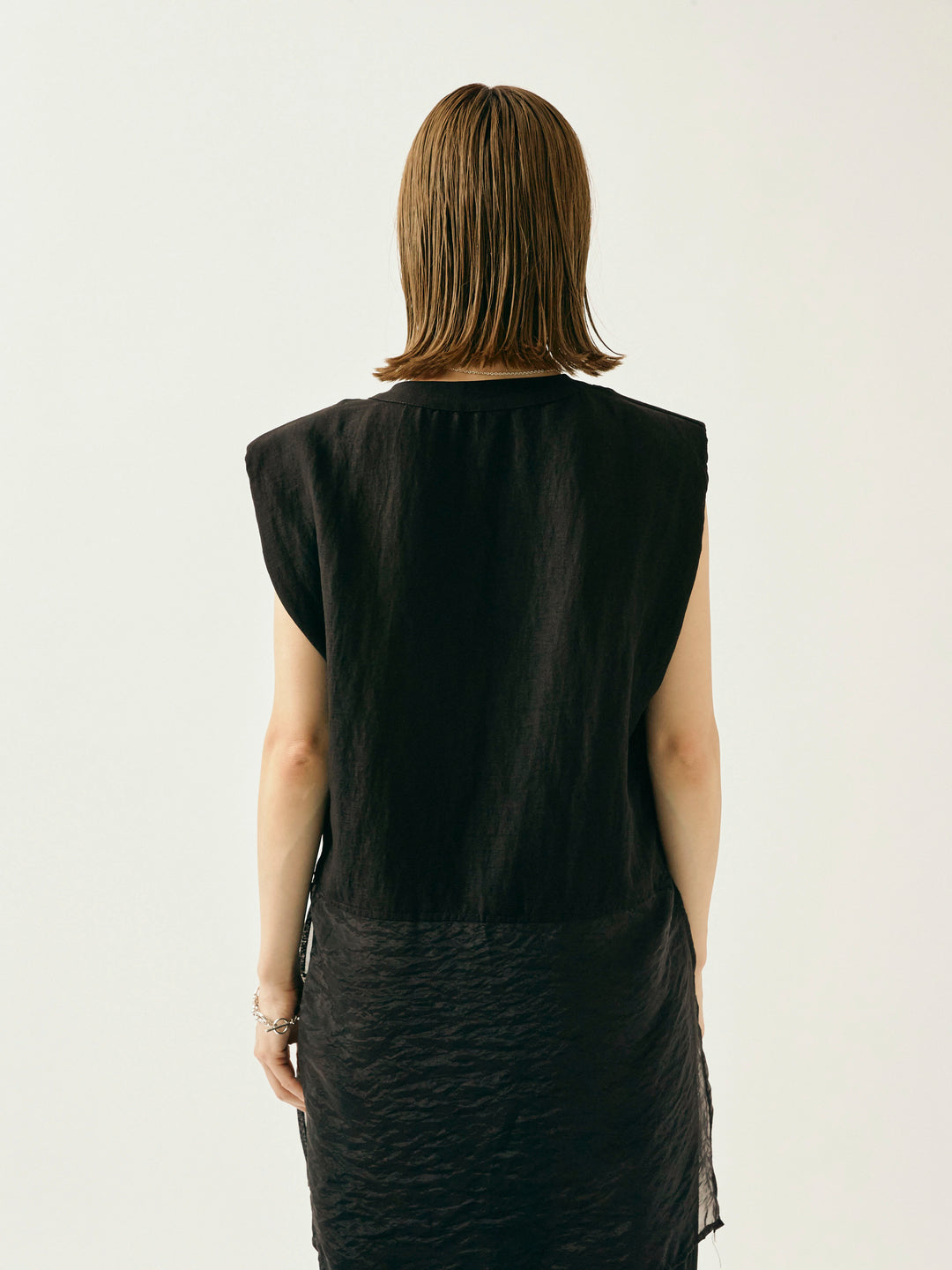 [SET]オーガンジーヘムブラウス＆ワイドパンツSET UP(2set)