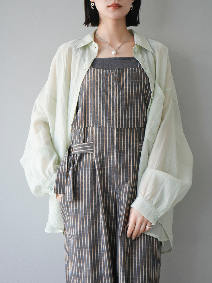 [予約]ドライタッチシアーオーバーシャツ/ミント