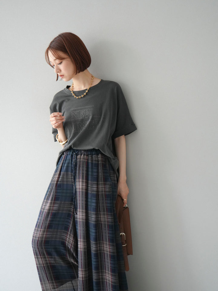 [予約]ビンテージロゴプリントTシャツ/チャコール