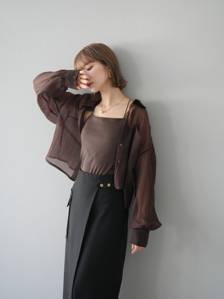 yori ラメクローバーシアーシャツ 人気完売】 yori ラメクローバー