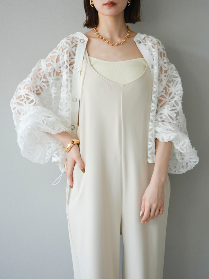 [予約]テープレースシアーブルゾン/オフホワイト